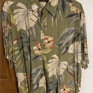 Tori Richard Green Artistic Floral Men's Shirt L